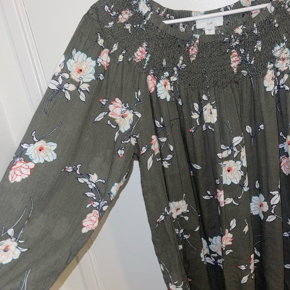 J. Jill Olive Floral Blouse - Picture 3 of 7